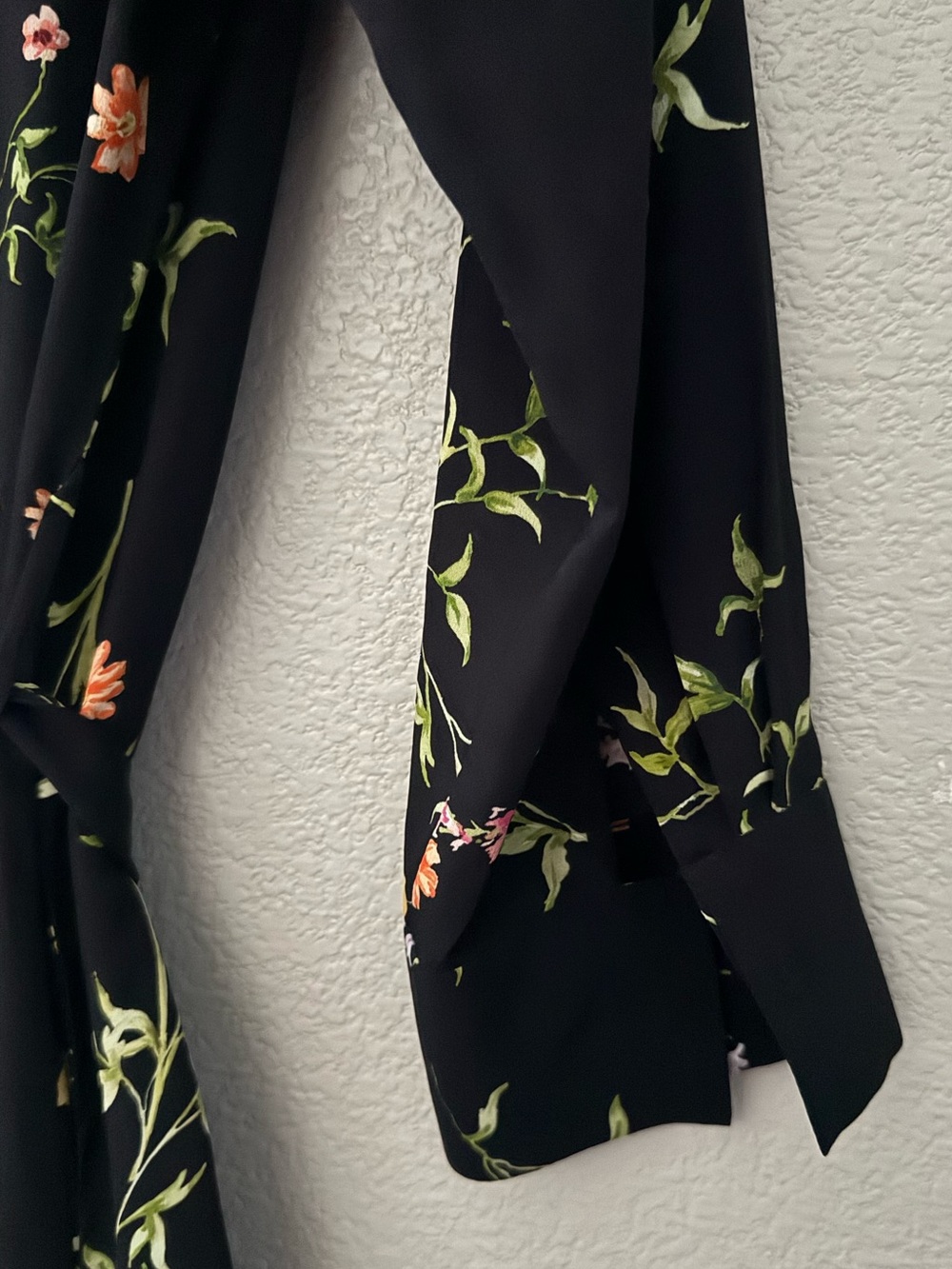 L'agence Cameron Silk Crepe Maxi Shirt Dress Large Black Floral Feminine - Picture 8 of 10